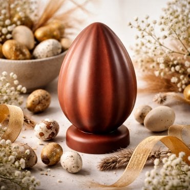 3D Ribbed Almond Easter Egg Silicone Mould