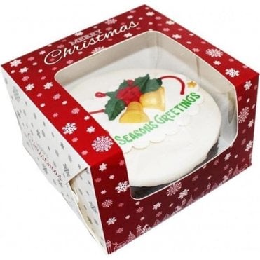 6" Premium Design Christmas Snowflake Window Cake Boxes
