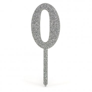Acrylic Silver Glitter Cake Topper