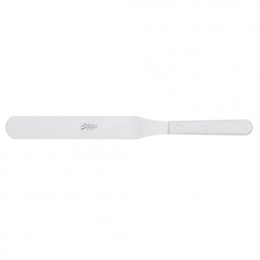 Stainless Steel Straight Spatula With White Handle - 9.75"