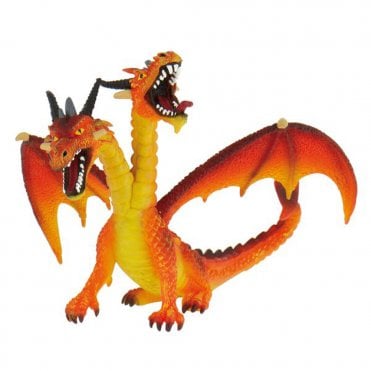 Dragon Orange Twin Head Figurine Cake Topper