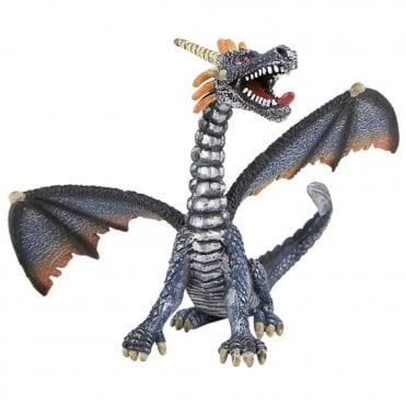 Dragon Sitting Blue/Silver Figurine Cake Topper