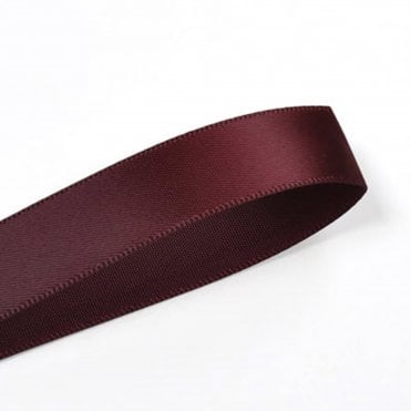 Burgundy Double-Faced Satin Ribbon - 10mm