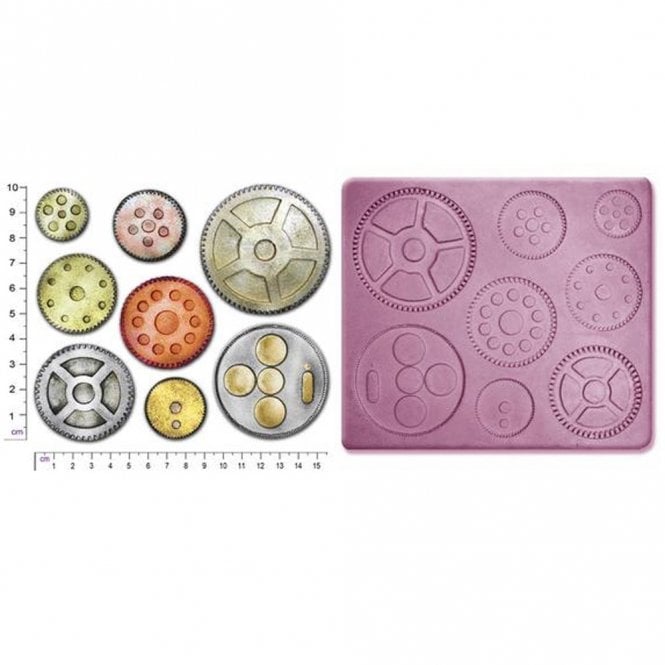 Cake Craft Moulds Steam Punk Cogs #3 Silicone Mould