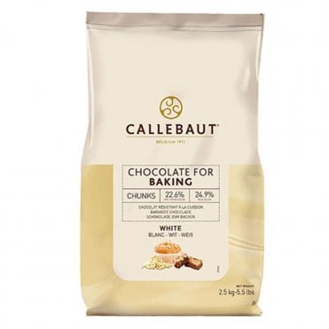 Callebaut White Chocolate Chunks For Baking - 2.5kg Best Before: 29/07/2025