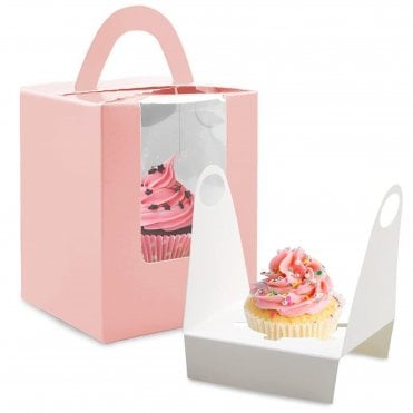 Candy Pink Lantern Cupcake Box - Holds 1