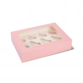 CANDY PINK Premium Cupcake Boxes - Holds 12
