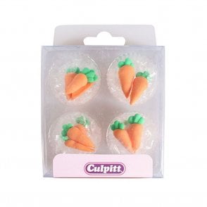 Carrot Edible Sugar Decorations - 12 pieces