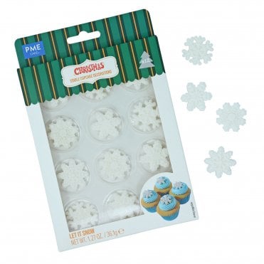 Christmas Edible Sugar Decorations - Let it Snow (Pack of 12)