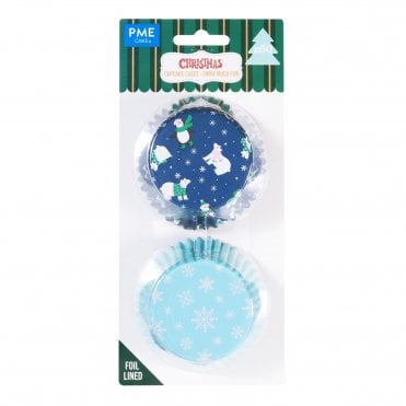 Christmas Foil-lined Cupcake Cases - Snow Much Fun (Pack of 60)