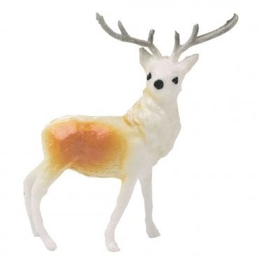 Christmas White Reindeer Cake Topper - Pack Of 10 - 50mm