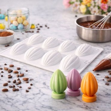 Cocoa Bean Easter Egg Mould - 8 Cavity