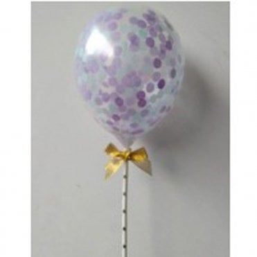 Confetti Party Balloons with Bow and Stick - Pack of 3