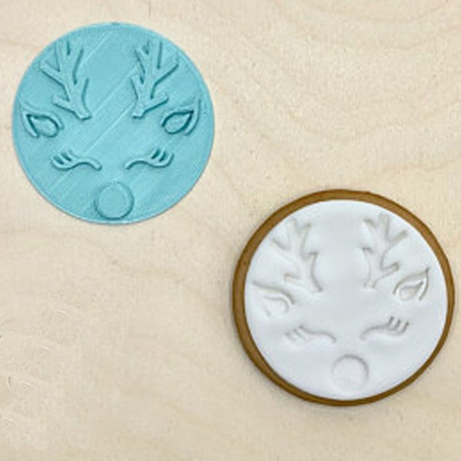 Cookie Kut Reindeer Face - Christmas Embosser Stamp