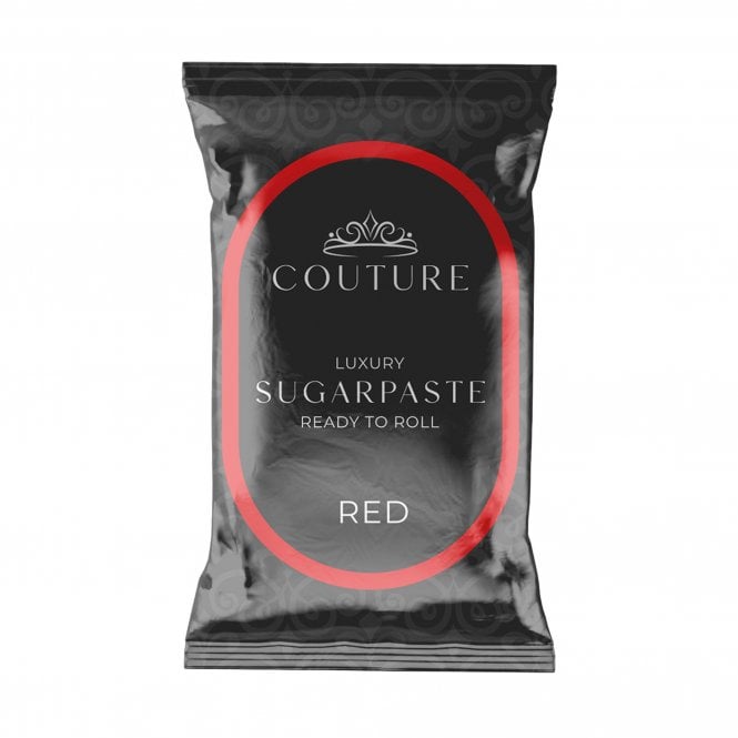 Couture Vibrant Red Sugarpaste: Ideal for Cake Decorating & Confectionery Creations Best Before: Check Description