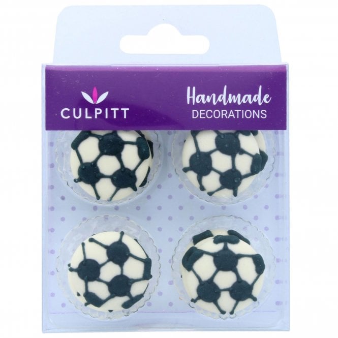 Culpitt Footballs Edible Sugar Decoration - 12 pieces