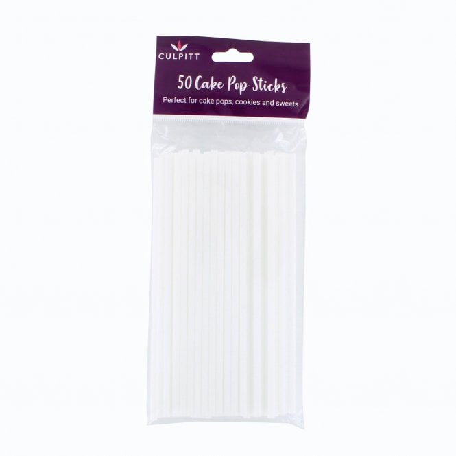 Culpitt White Cake Pop Sticks - Pack of 50