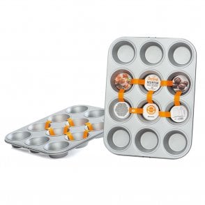 Cupcake/Muffin Pan of 12, Non-Stick Steel