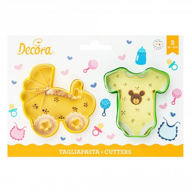 Decora Babygro And Pram Plastic Cookie Cutters
