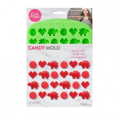 Dino / Cookie / Heart Silicone Candy Mould - 42 Cavity