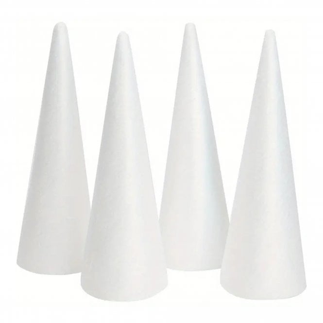 Dummy Deco Exquisite White Foam Cones - Pack of 1