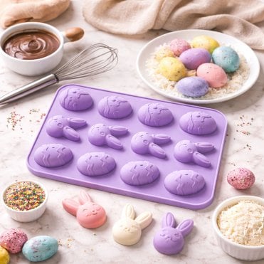 Easter Eggs & Bunny Bakng Silicone Mould - 12 Cavity