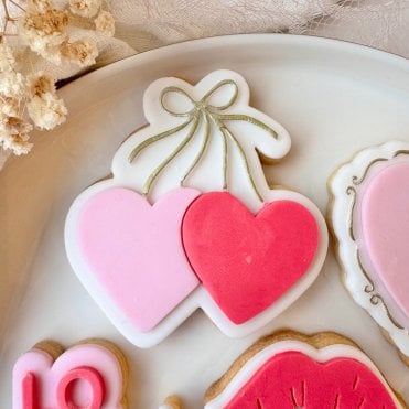 Eternal Hearts with Bow Cookie Cutter & Valentine's Stamp – Hanging in Perfect Harmony
