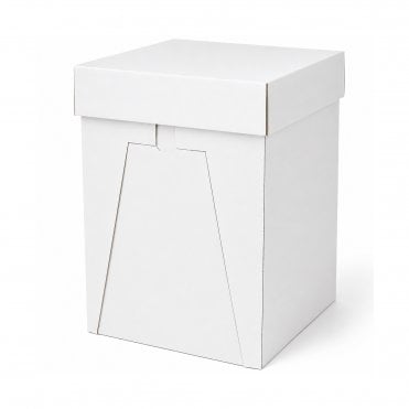 Extra Secure™ Super Tall Heavy-Duty White Cake Box without Handle - 12" Tall (8" x 8" x 12")