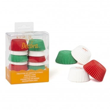 Festive White, Red & Green Baking Cups - Pack of 200