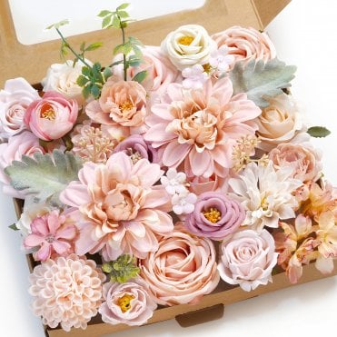 Romantic Pink DIY Faux Flower Box Set