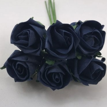 Foam Rosebud - Navy Blue 4cm