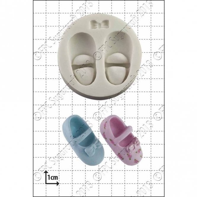 FPC Moulds Baby Shoes & Bow - Cake Decorating Silicone Mould