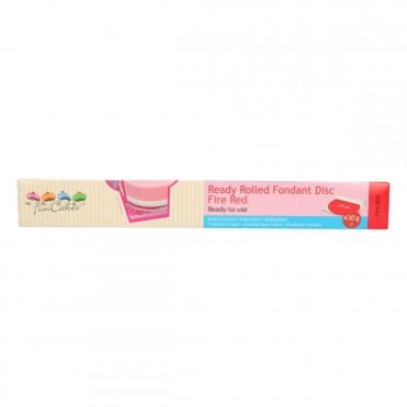 Funcakes Ready Rolled Fondant Disc - Fire Red Best Before 17/5/25