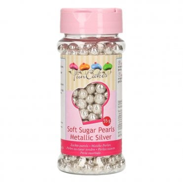 Funcakes Soft Pearls - Metallic Silver - 55g 