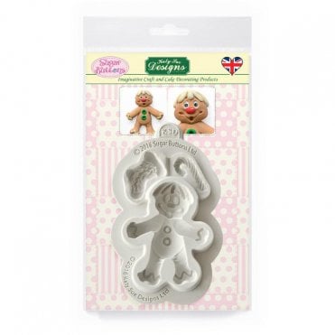 Gingerbread Man Sugar Buttons Silicone Mould