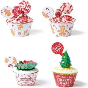 Gingerbread with Picks - 12 Cupcake Kit