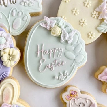 Happy Easter Easter Egg Cookie Stamp & Cutter