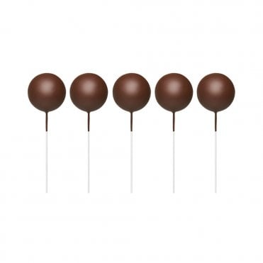 Brown Sphere Ball Cake Decorating Topper - ( Pack Of 5)