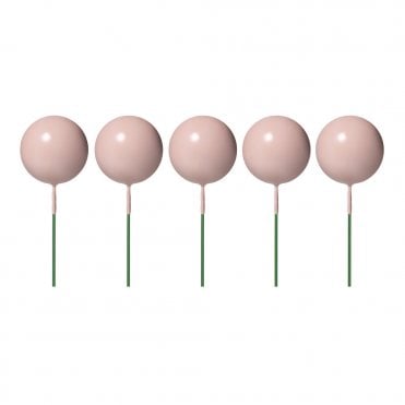 Light Coffee Smooth Sphere Ball Cake Decorating Toppers ( Pack Of 5)