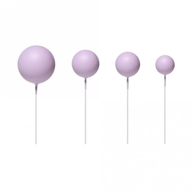 Happy Toppers Light Purple - Sphere Ball Cake Decorating Toppers ( Pack Of 5)