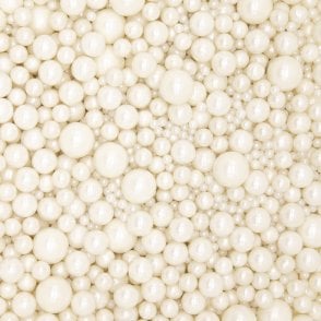 Ivory Shimmer Pearls Sprinkles - Mixed Sizes - 500g