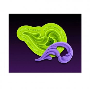 Left Essential Flourish Mold - by Sculpted Scroll Molds
