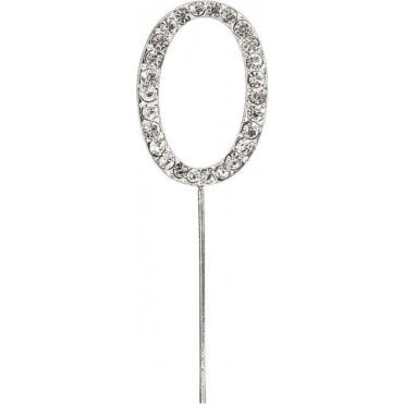 Letter O - Diamante Pick Cake Topper