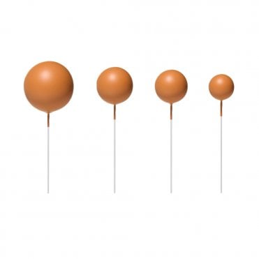 Light Brown - Sphere Ball Cake Decorating Toppers ( Pack Of 5)