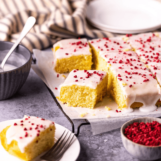 Zesty Delight: Foodie Flavours Lemon Drizzle Traybake Magic