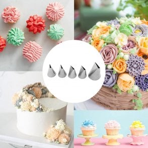 Luxe Rose Garden Piping Tip Collection - Set of 5 (#124, #125, #126, #127, #128)