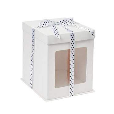 Matt White Tall Stylish Cake Box with Window