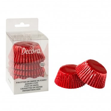 Metallic Red Baking Cups - Pack of 60