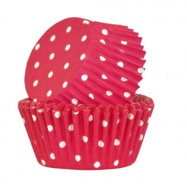 Micro Polka Dot Cupcake Cases - Pink - Pack Of 100