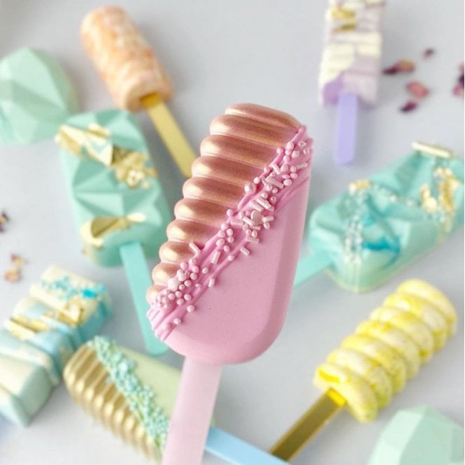 Mould Factory OVAL RIBBED Stripes Popsicle Silicone Mould - 8 Cavity